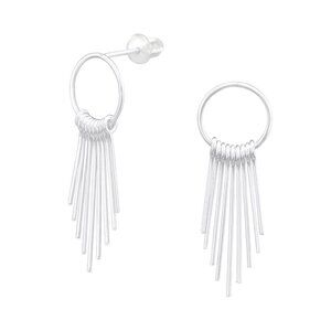 Sterling Silver Fringe Dangle Earrings